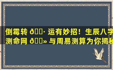 倒霉转 🕷 运有妙招！生辰八字测命网 🌻 与周易测算为你揭秘成功密码！